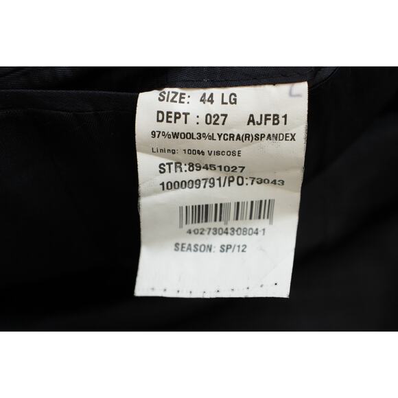 Brooks Brothers Blazer Mens 44L Navy Blue 346 Wool Blend Stretch 2 Buttons - Picture 9 of 12